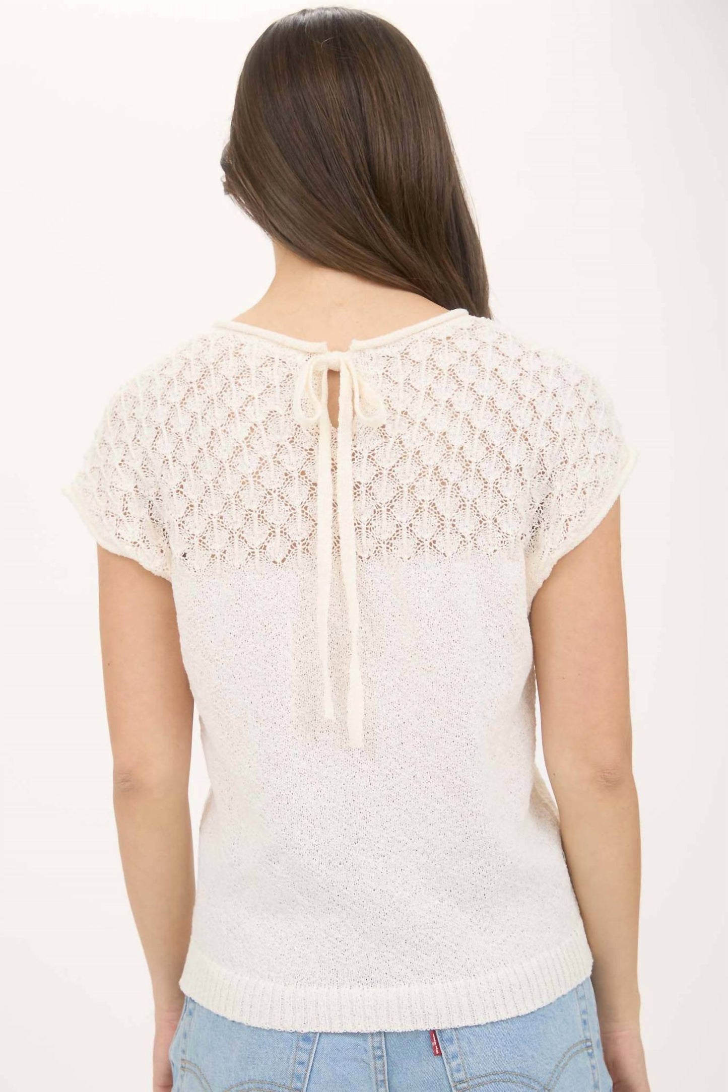 Blu Pepper - Eyelet Sweater Knit Top