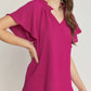 Entro - Ruffled Flutter Sleeve Blouse