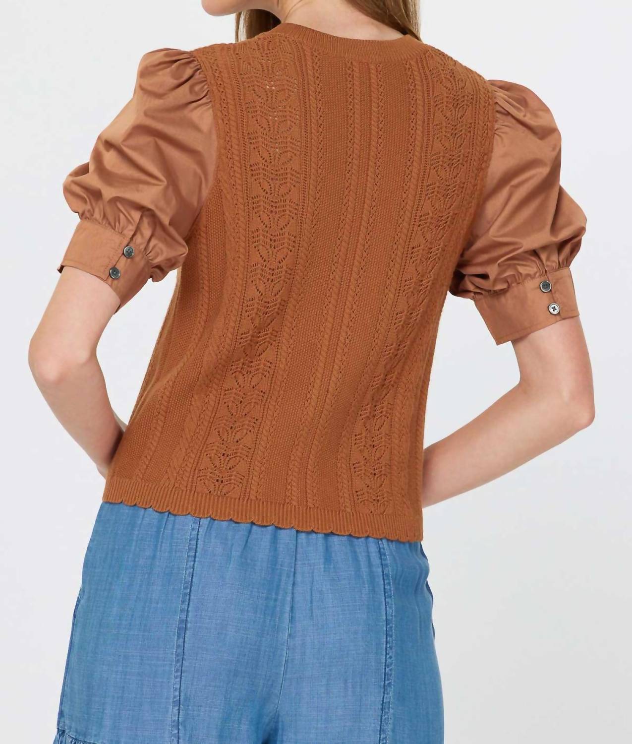 Current Air - Remi Mixed Media Top