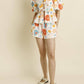 Aureum - Floral Top With Ties