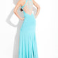 Rachel Allan - Beaded Jersey Gown With High Slit