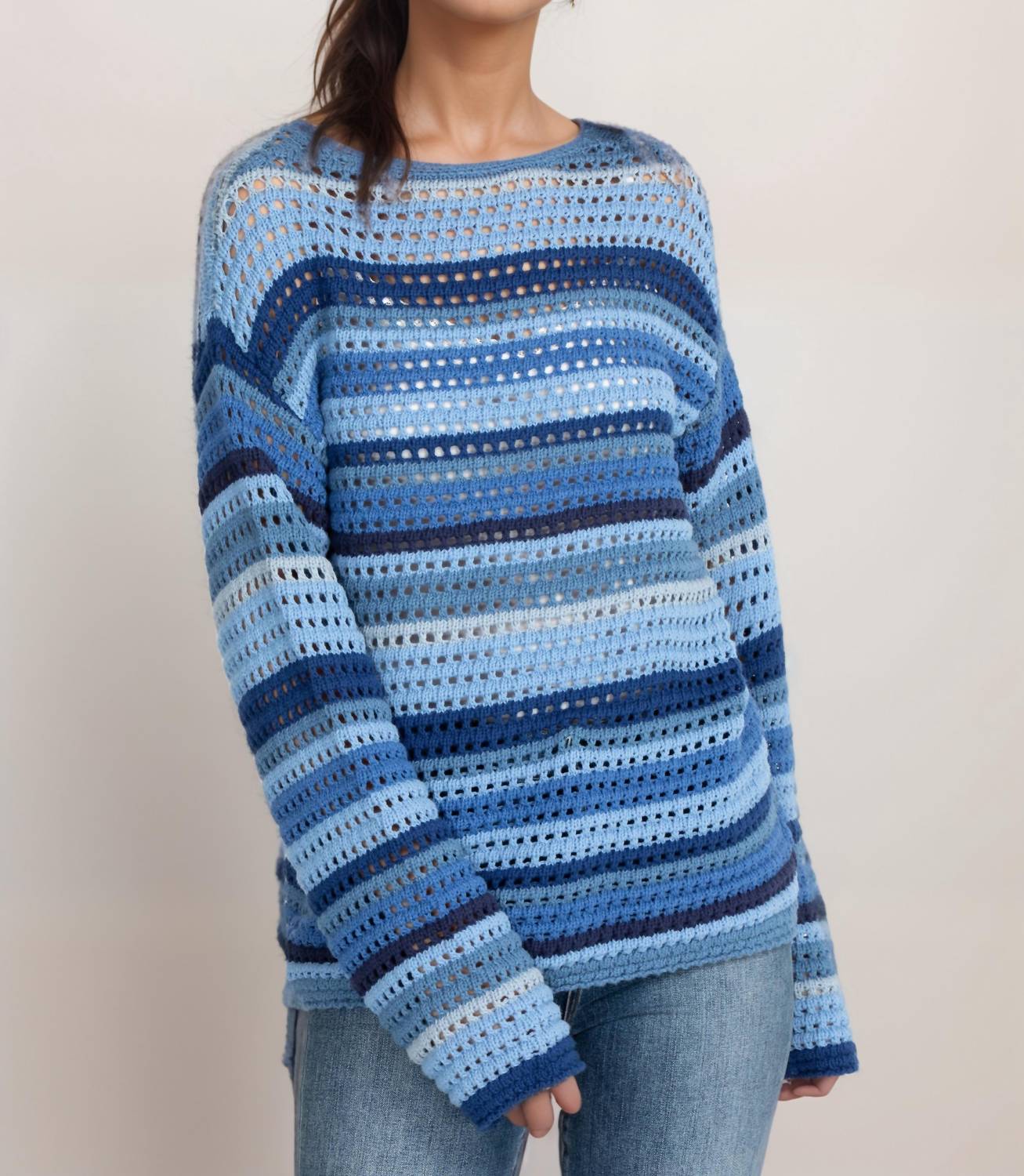 Johnny Was - Striped Crochet Sweater