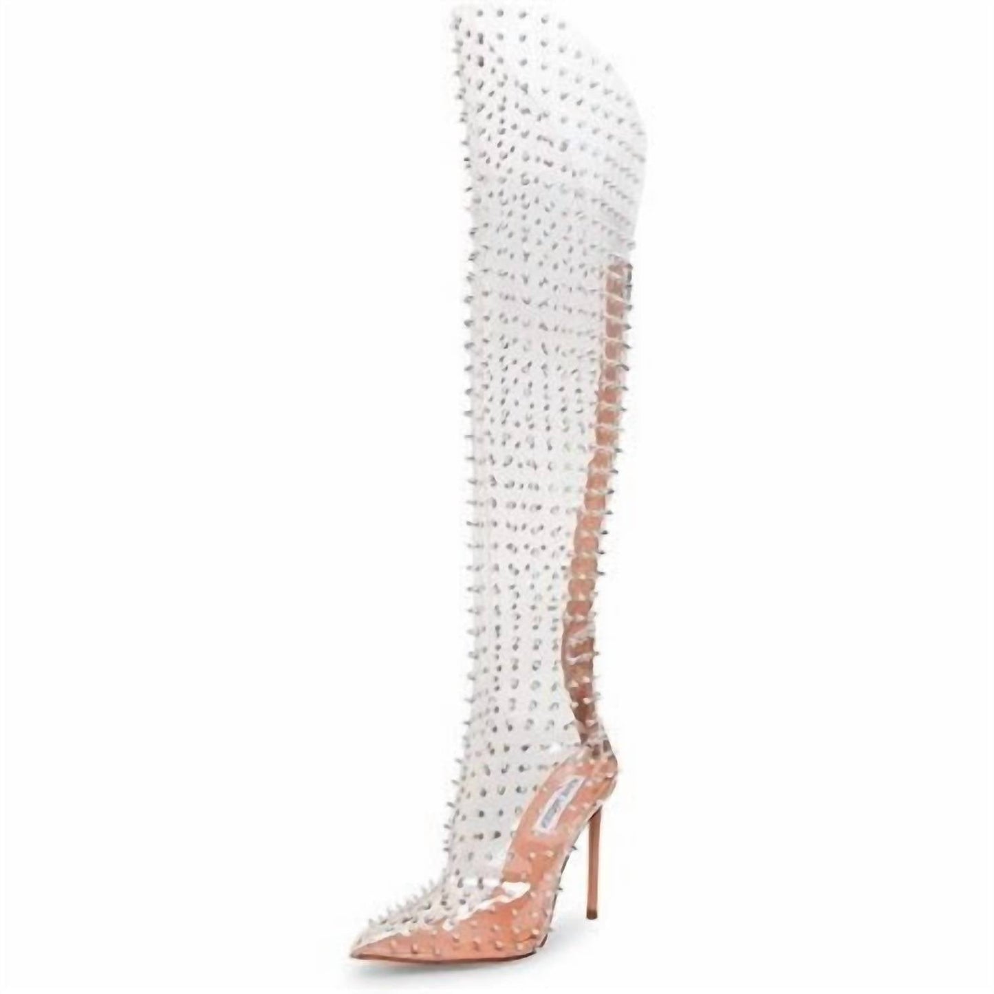 Steve Madden - Women's Vava-s Spike Studs Back Zip Pointed Toe High Heel Tall Boots