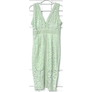 Bardot - Halter Lace Front Slit Dress