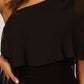 Adrianna Papell - One Shoulder Bodycon With Chiffon Cape Dress