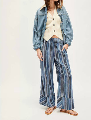 Free People - Days End Linen Stripe Pant
