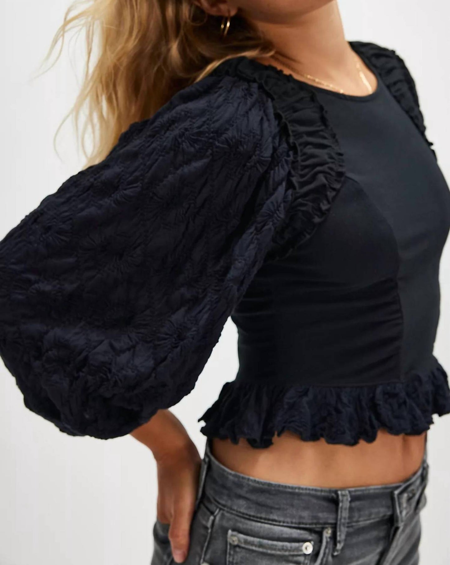 Free People - Oliva Balloon Sleeve Top