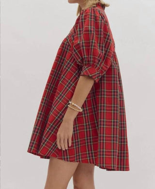 Entro - Christmas Plaid Short Dress