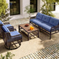 GO 4 Pieces Patio Furniture Set with Swivel Chairs Outdoor Wicker Sofas