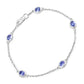 1.65 Carat Genuine Tanzanite .925 Sterling Silver Bracelet