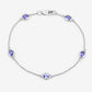 1.65 Carat Genuine Tanzanite .925 Sterling Silver Bracelet