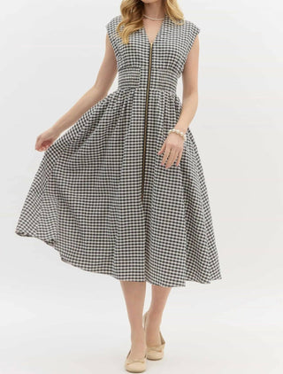 Entro - Charlotte Gingham Midi Dress