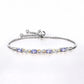 1.81 Carat Genuine Tanzanite and White Topaz .925 Sterling Silver Bracelet