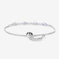 1.81 Carat Genuine Tanzanite and White Topaz .925 Sterling Silver Bracelet