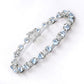 7.36 Carat Genuine Aquamarine and White Diamond .925 Sterling Silver Bracelet