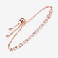 1.38 Carat Genuine Morganite and White Diamond .925 Sterling Silver Bracelet