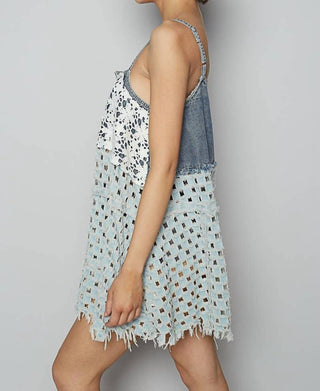 Pol - Contrast Denim Twill Woven Dress