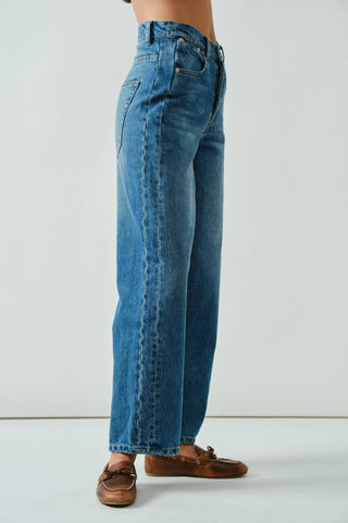 Aaron & Amber - Women's Comfy Slim Semi Barrel Pants