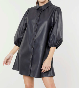 Dolce Cabo - Everywhere Leather Dress with Puff Sleeves