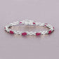 5.00 Carat Genuine Ruby 10K White Gold Bracelet