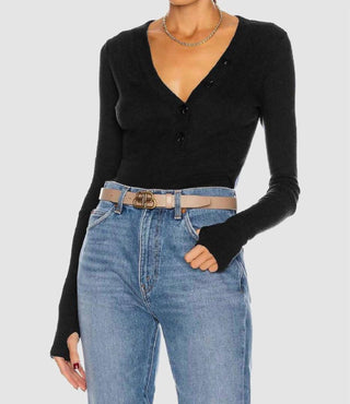 Enza Costa - Cashmere Long Sleeve Henley Top