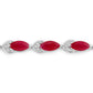 6.79 Carat Genuine Ruby and White Diamond 14K White Gold Bracelet