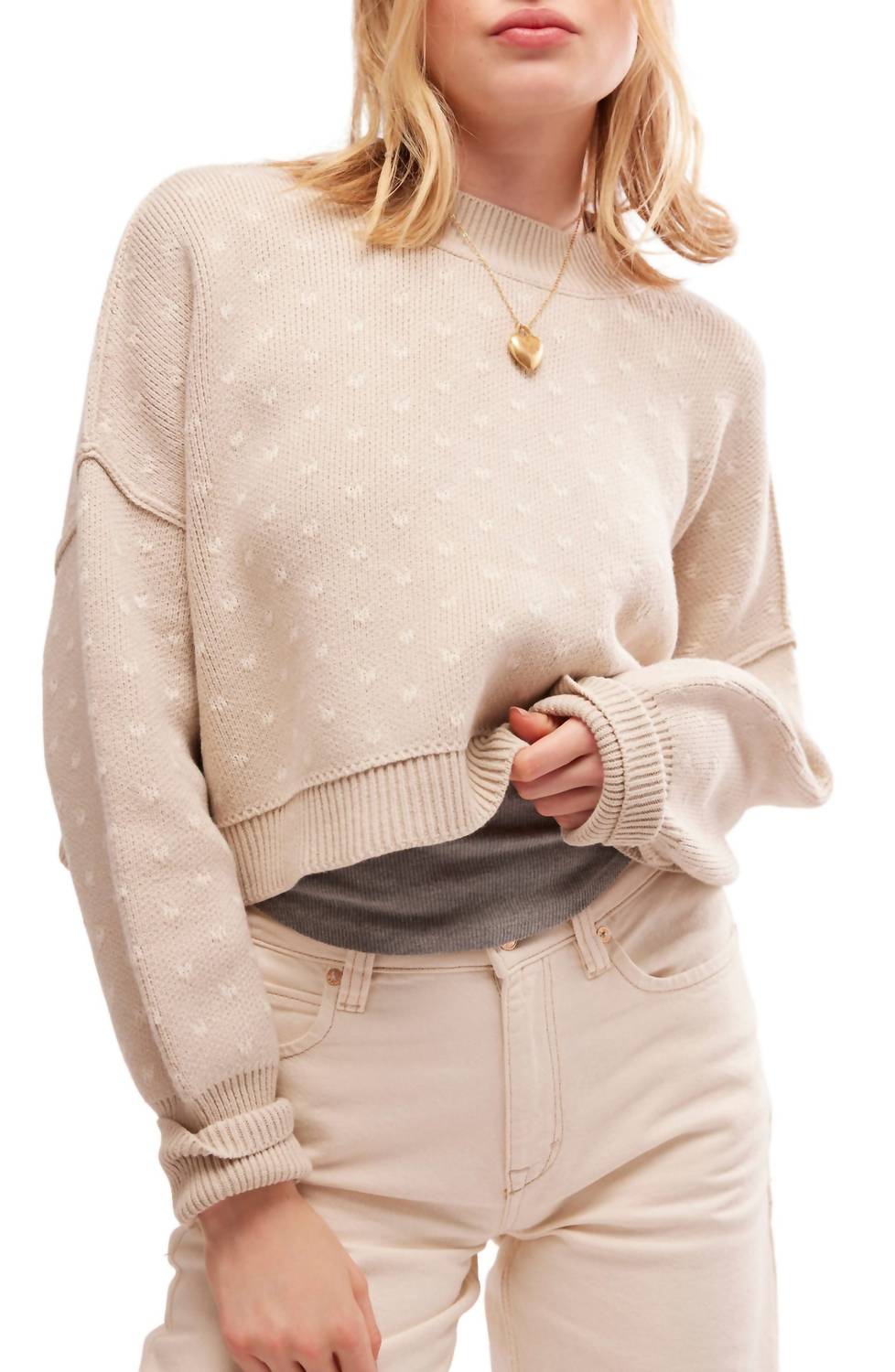 Free People - Easy Street Patterned Crop Pullover