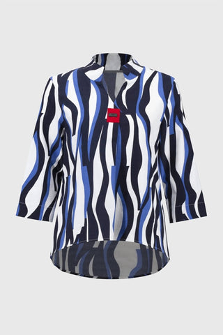 Joseph Ribkoff - Woven Abstract Print Trapeze Top