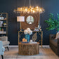 D15x29 Table Lamp with Glass Drum Shade