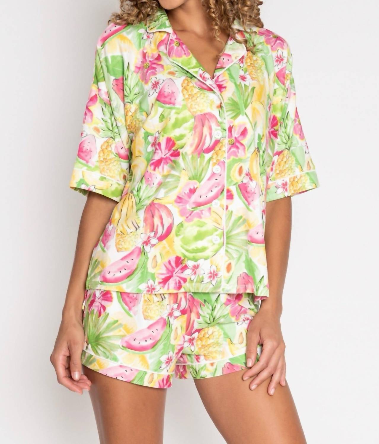 Pj Salvage - That's Bananas Fruits Print Short Pajama Set