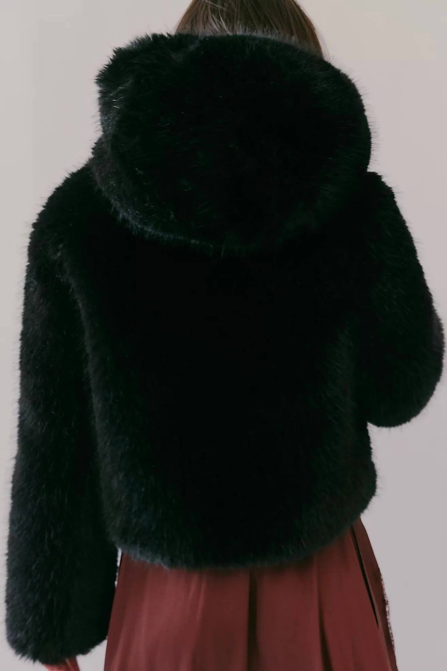 Free People - Louder Please Hooded Faux Fur Jacket