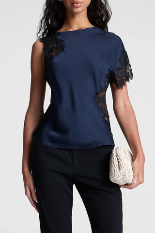 A.L.C. - Alessia Satin Lace Top