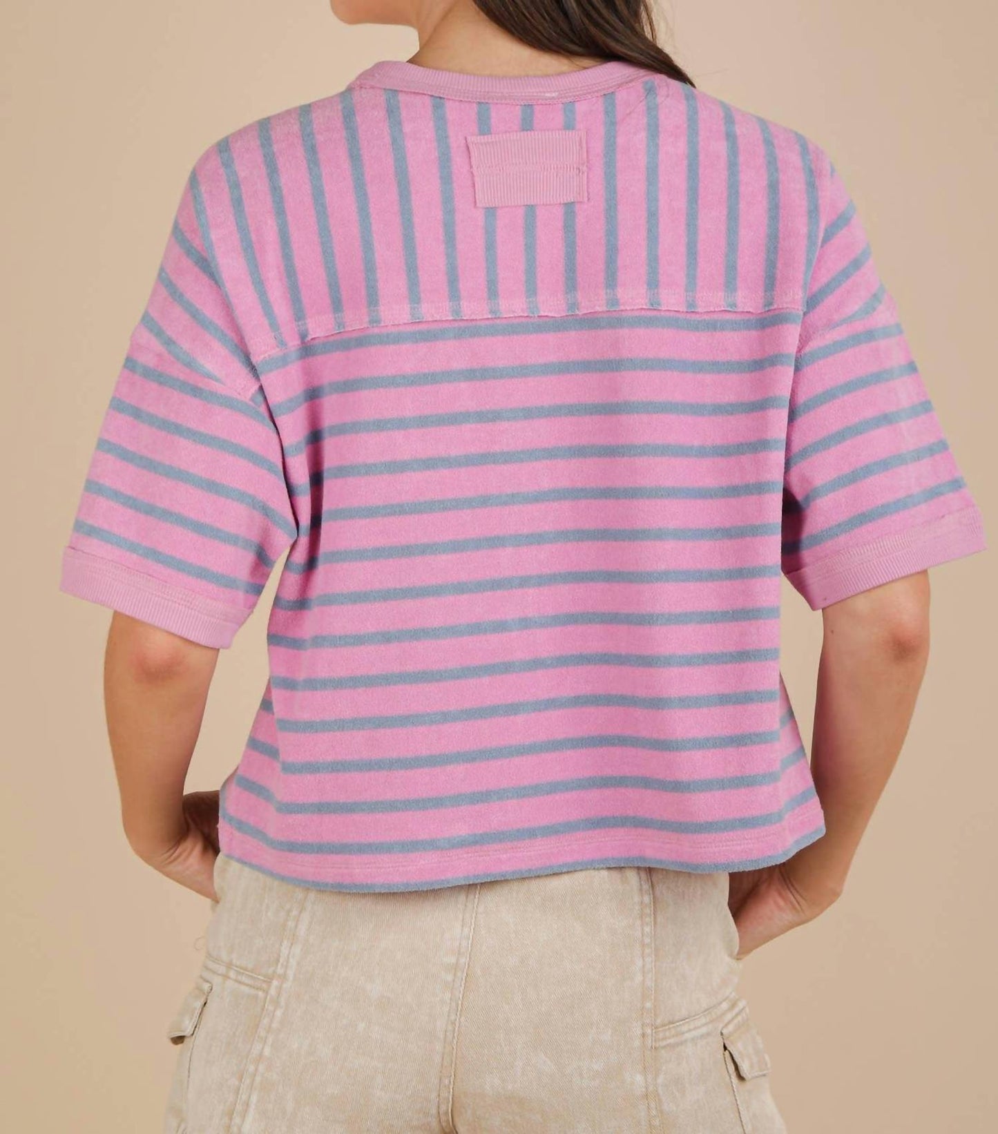 Very J - Oversized Stripe Casual Comfy Knit Top