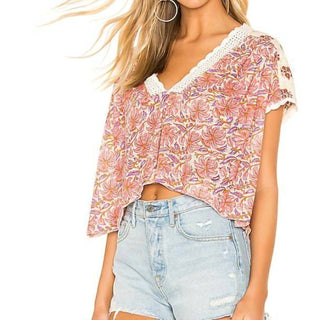Free People - Leilani Floral Print Peasant Boho Blouse