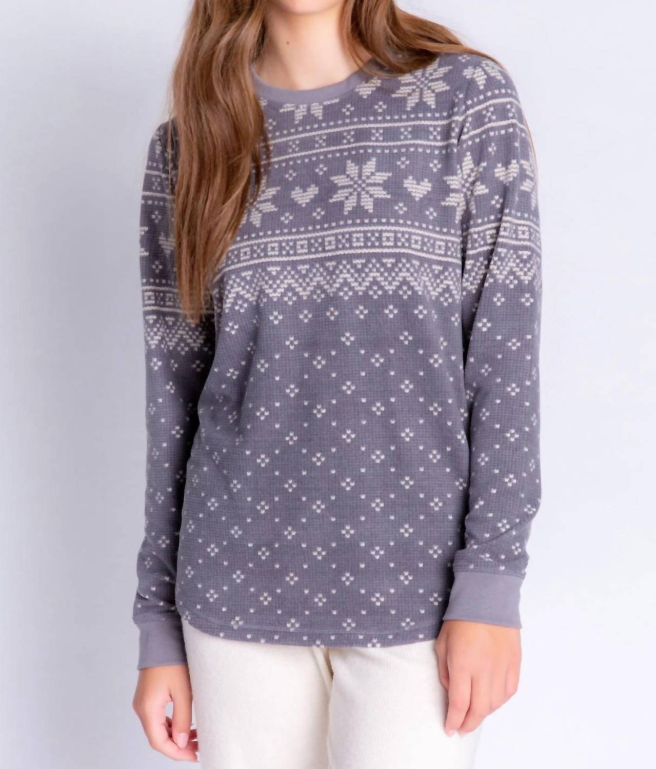 Pj Salvage - Fair Isle Long Sleeve Lounge Top