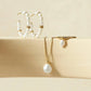 Eklexic - Women's Pearl Beaded Huggie Hoops