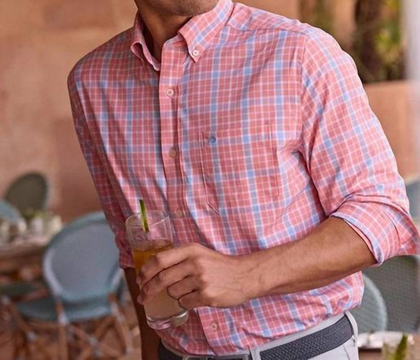 Southern Tide - Beckenham Plaid Intercoastal Long Sleeve Sport Shirt