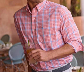 Southern Tide - Beckenham Plaid Intercoastal Long Sleeve Sport Shirt