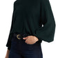 1.STATE Ribbed Balloon Sleeve Cotton Blend Sweater - Night Meadow