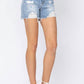 Judy Blue - High Rise Paint Splash Destroy Shorts