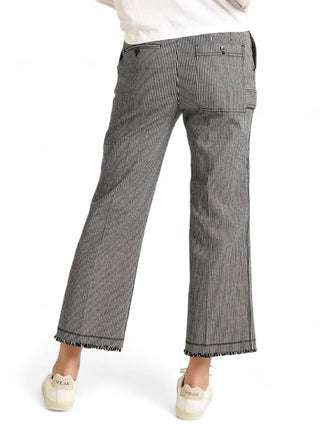 Atm - RAILROAD STRIPE FRAYED HEM PANT