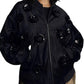 Eva Franco - Velvet Floral Embroidered Bomber Jacket
