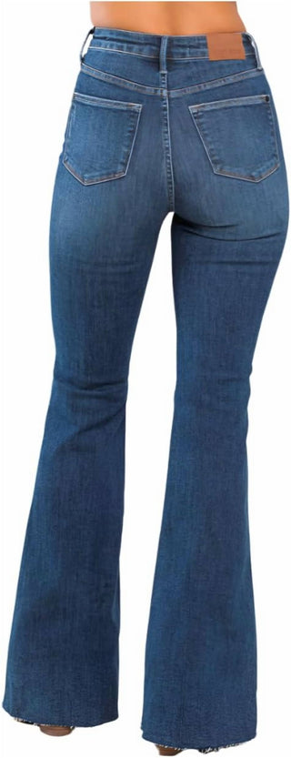 Judy Blue - High Rise Control Top Distressed Flare Jeans