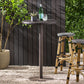 Outdoor Round Rattan Bar Table With Iron Frame - Multi Brown