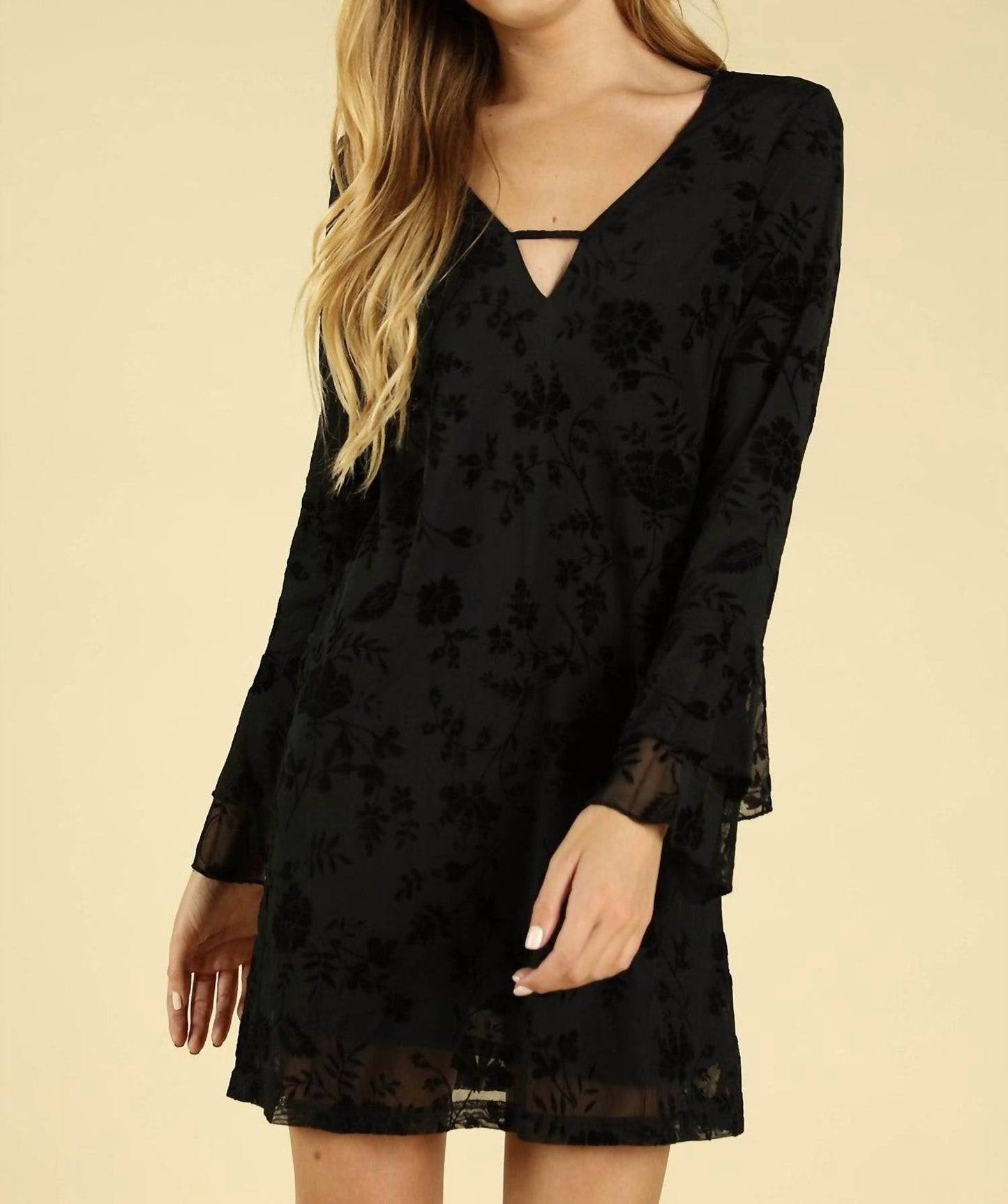 Honey Punch - Floral Velvet Burnout Dress