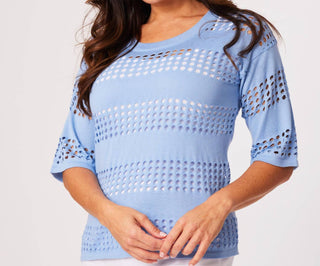 Angel Apparel - Crochet 3/4 Sleeve Top