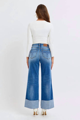 Judy Blue - Retro Wide Leg Jeg Jeans With Cuff