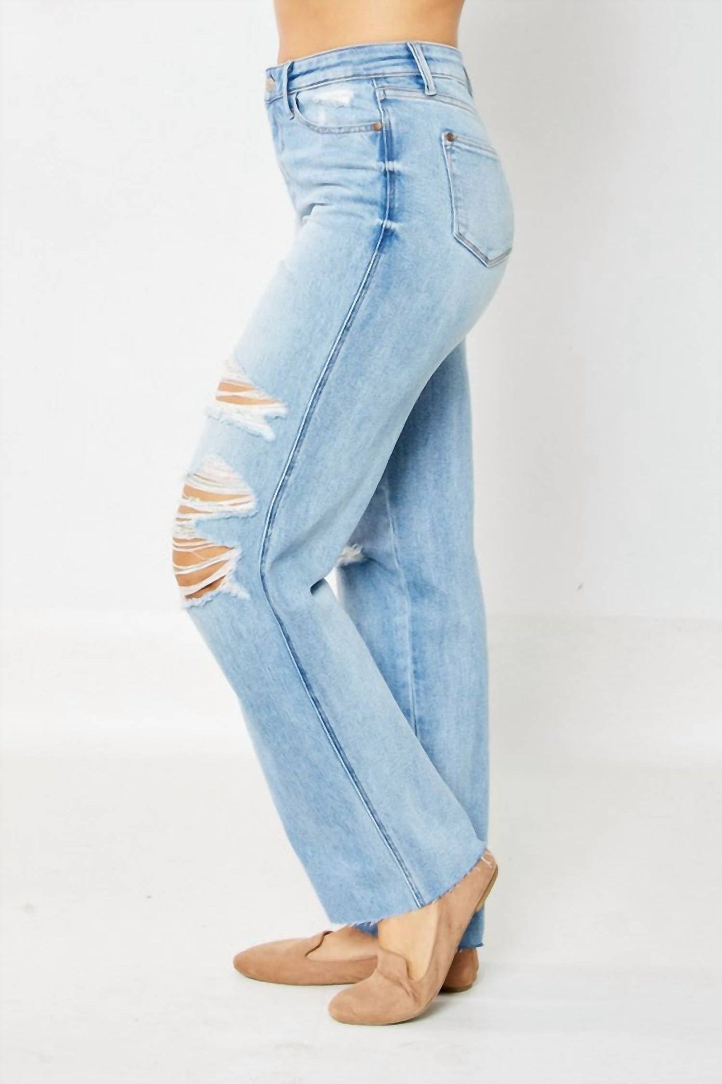 Judy Blue - Rigid 90’s Destroy Straight Leg Jeans