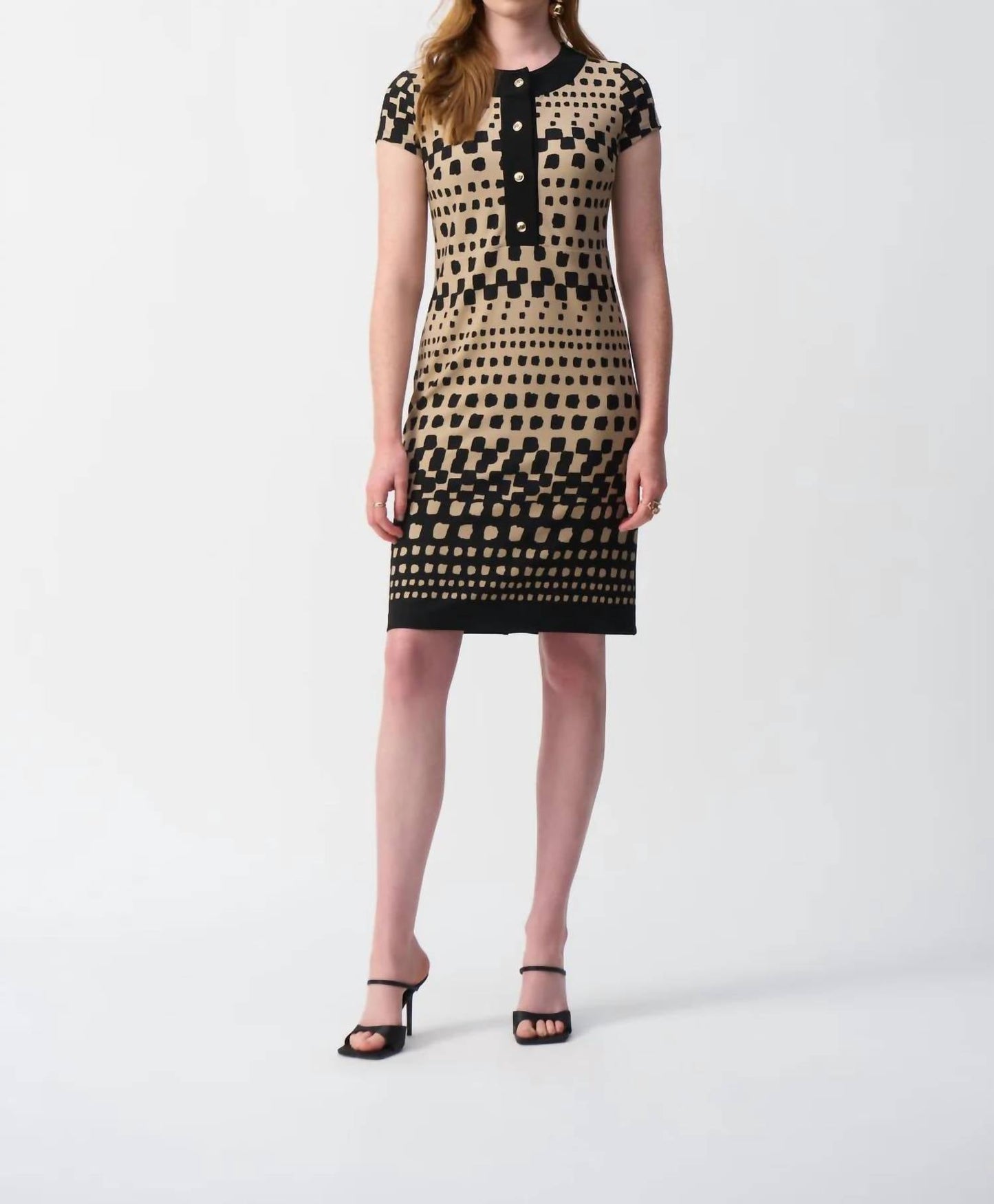 Joseph Ribkoff - Geometric Print Short Sleeve Shift Dress