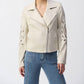 Joseph Ribkoff - Foiled Faux Suede Moto Jacket